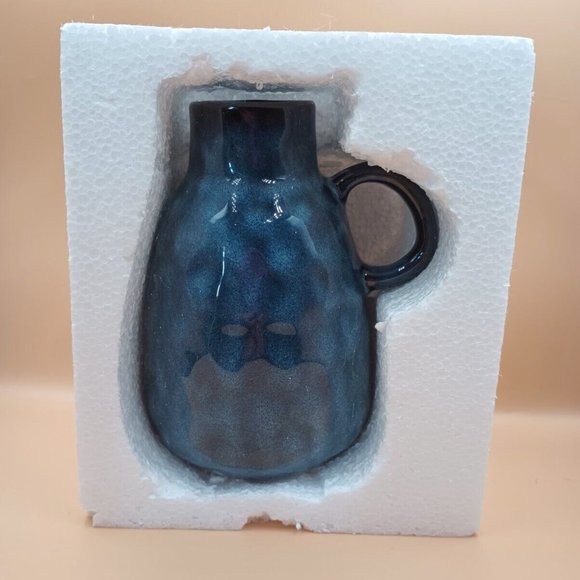 NIB Blue Glazed Ceramic 6" Jug Vase JoJuno "Ancient Vase"  Flower or Bud Vase - Picture 1 of 8